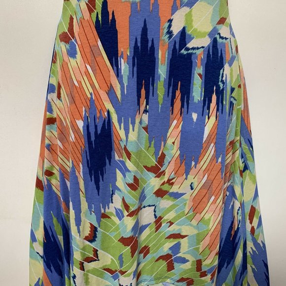 American Rag Dress Hi Low Halter Strappy Back Sleeveless Multicolor Blue Green - Picture 2 of 7